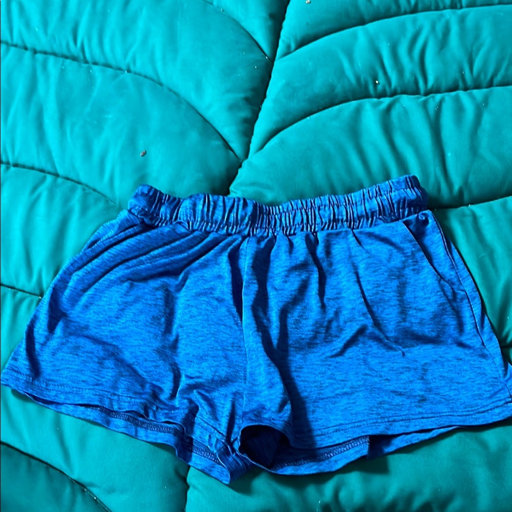 Essentials Blue Relaxed Fit Shorts with Elastic Waistband